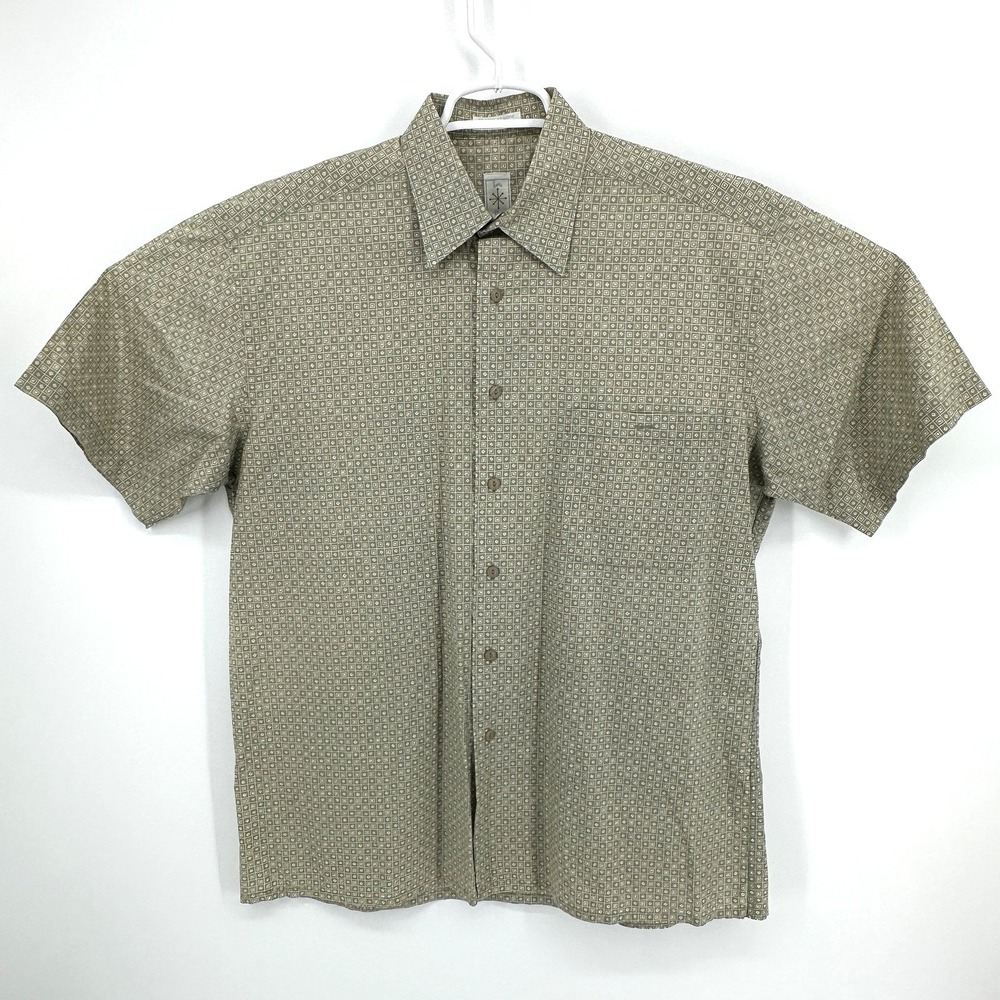 Burma Bibas Shirt 60 Singles Lawn Cotton Geometric Button Up Vintage Men's M